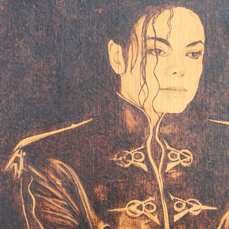 Pyroart Michael Jackson Portrait Pyrography