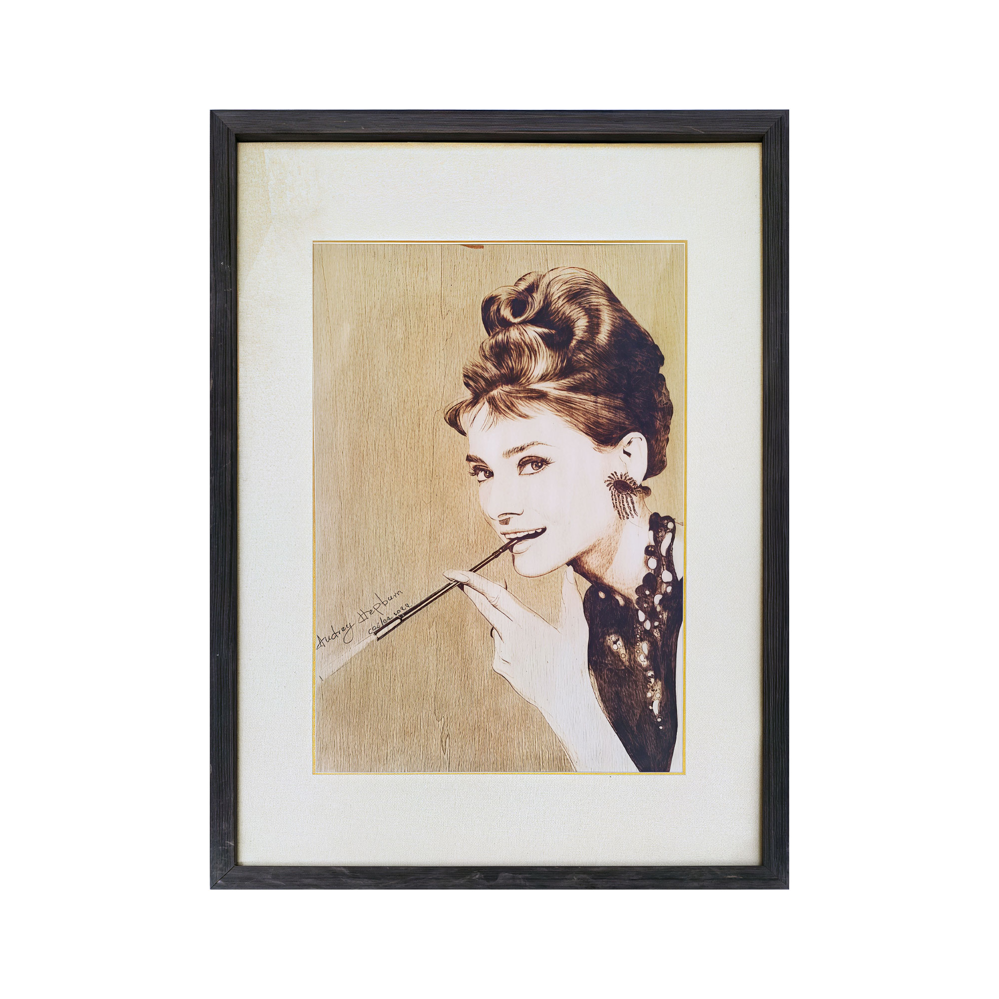 Pyroart Audrey Hepburn Portrait Pyrography