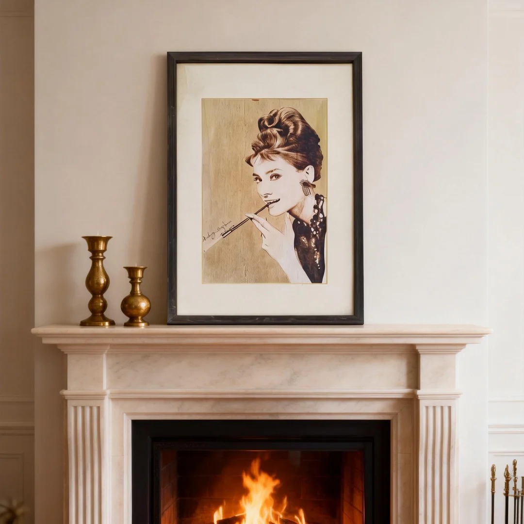 Pyroart Audrey Hepburn Portrait Pyrography