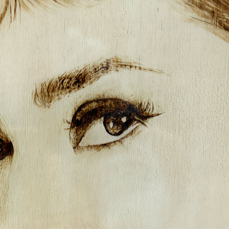 Pyroart Audrey Hepburn Portrait Pyrography