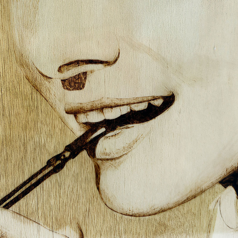 Pyroart Audrey Hepburn Portrait Pyrography