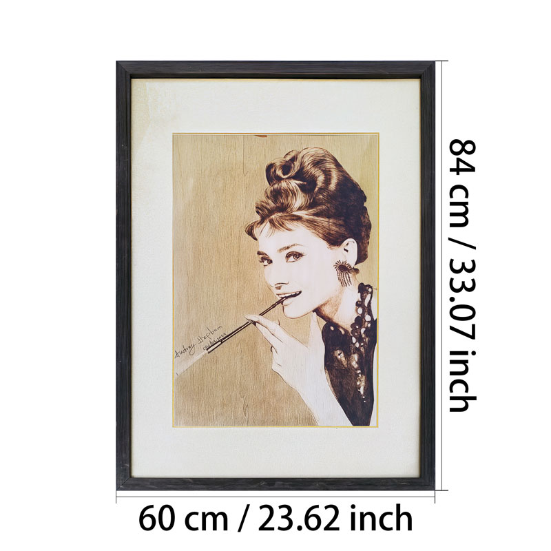 Pyroart Audrey Hepburn Portrait Pyrography
