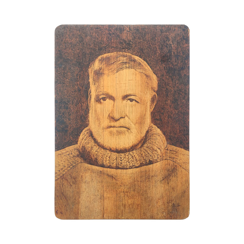 Pyroart Hemingway Portrait Pyrography