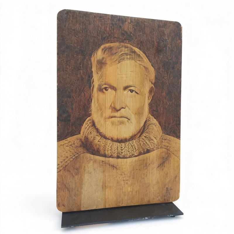 Pyroart Hemingway Portrait Pyrography