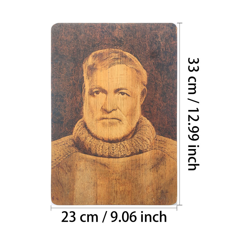 Pyroart Hemingway Portrait Pyrography
