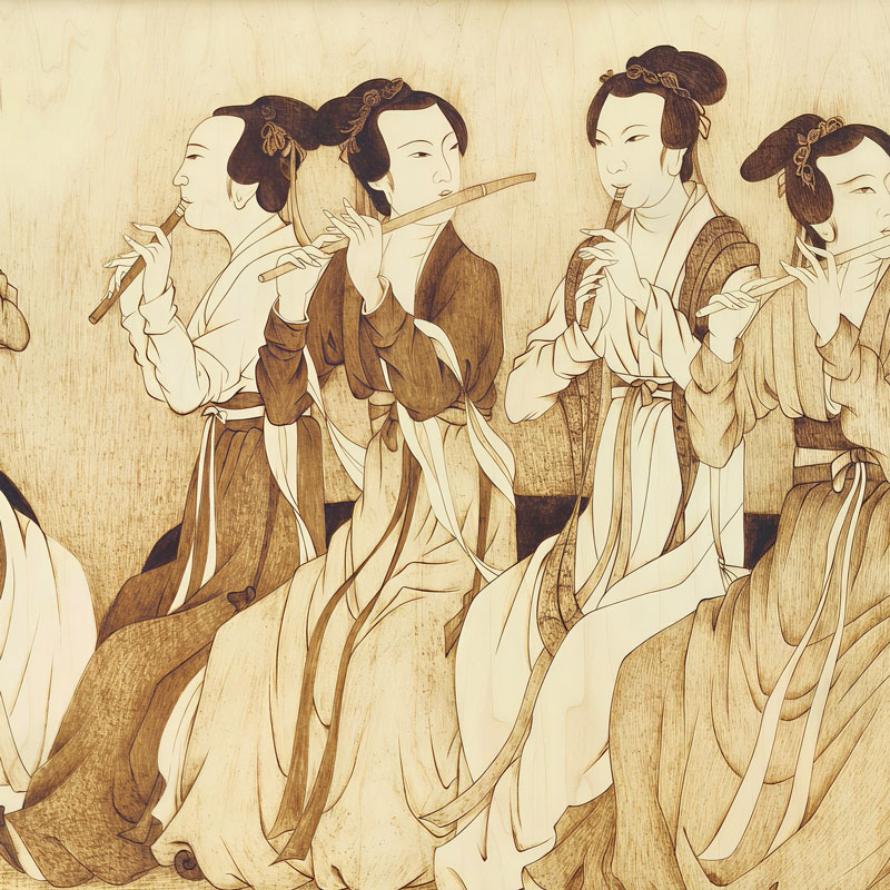 Pyrogart Night Revels of Han Xizai Hang Pyrography