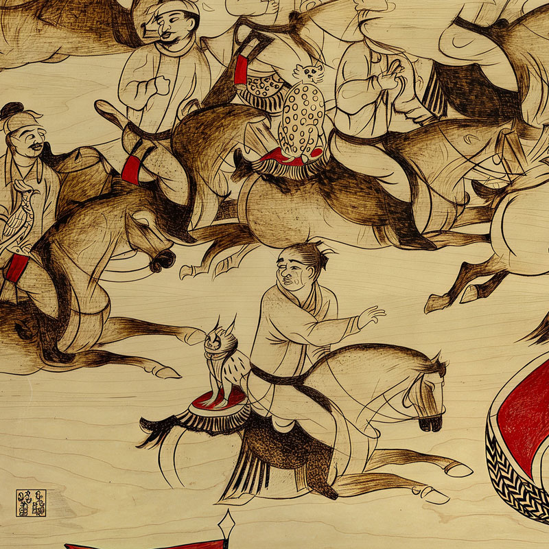 Pyrogart Hunting Excursion Mural Hang Pyrography