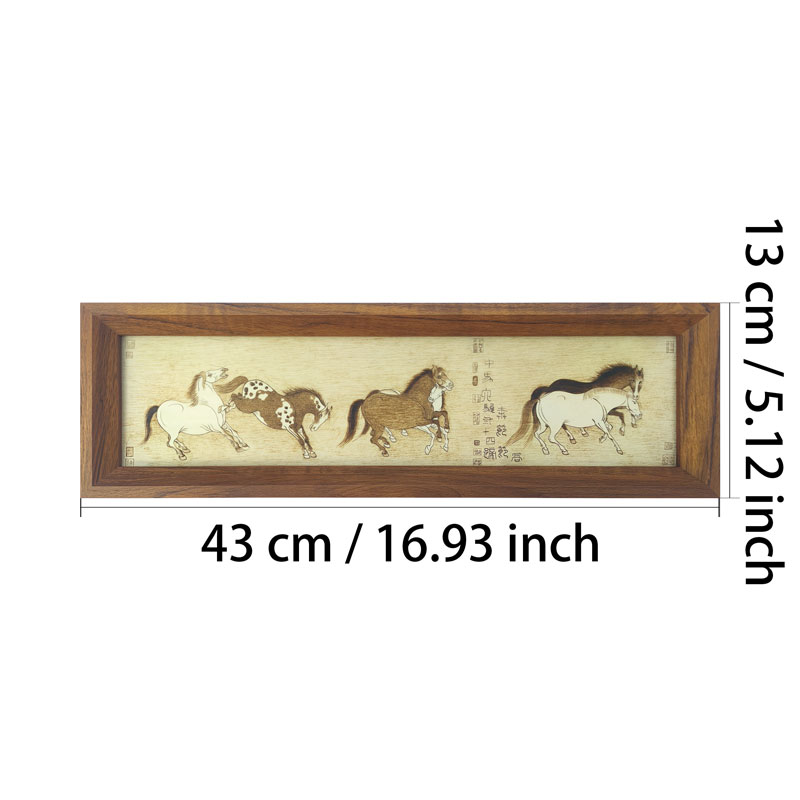 Pyrogart Sixteen Good Horses Scroll Pyrography Art Picture Decor