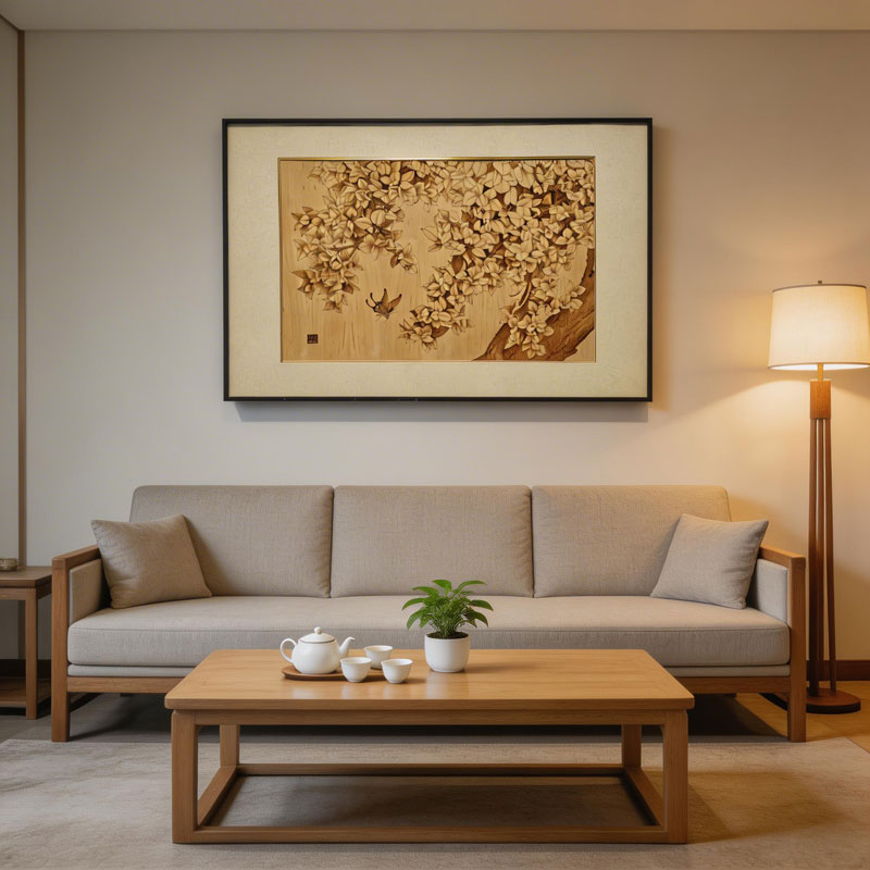 Pyrogart Flower and Bird Illustration Hang Pyrography