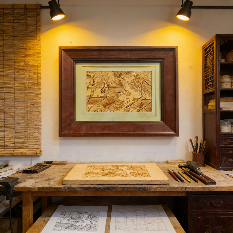 Pyrogart “Qingming River Map” - Exquisite Detail Print Hang Pyrography