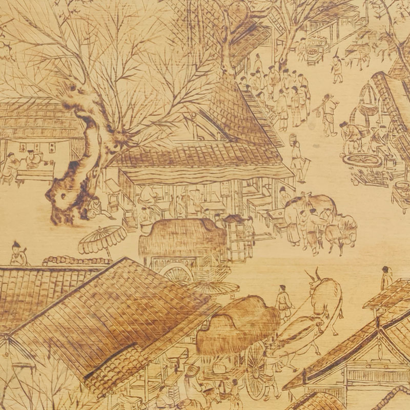 Pyrogart “Qingming River Map” - Exquisite Detail Print Hang Pyrography