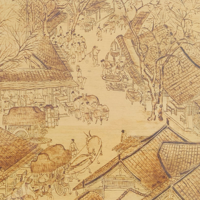 Pyrogart “Qingming River Map” - Exquisite Detail Print Hang Pyrography