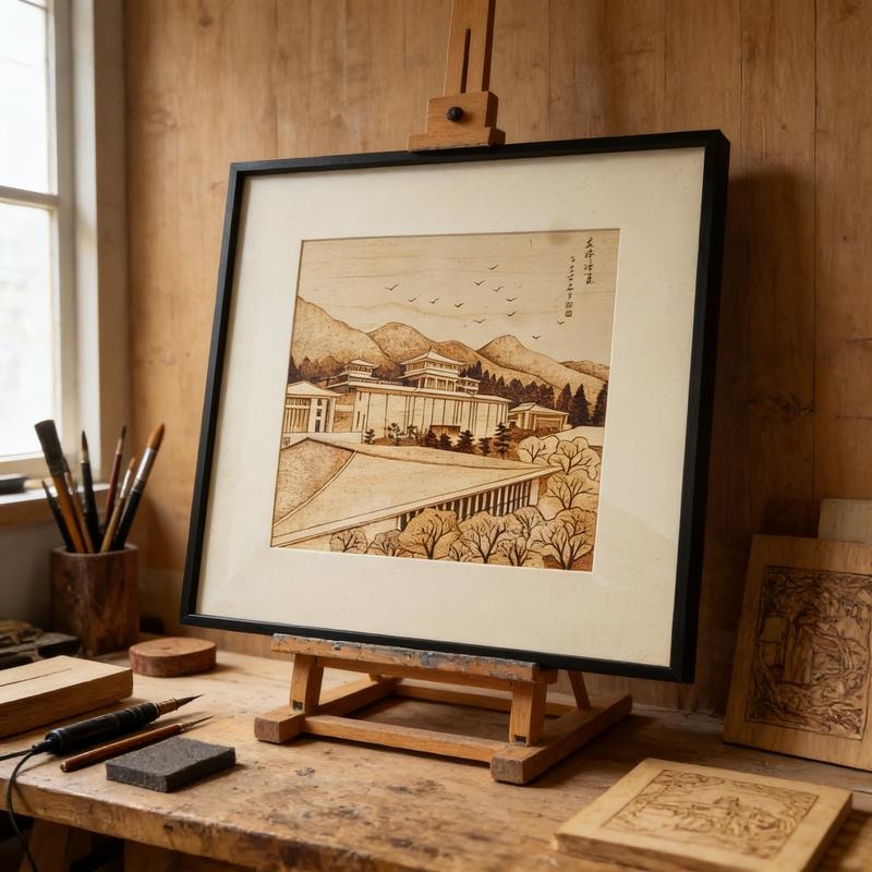 Pyrogart Cultural Serenity in Summer Pyrography Collectibles