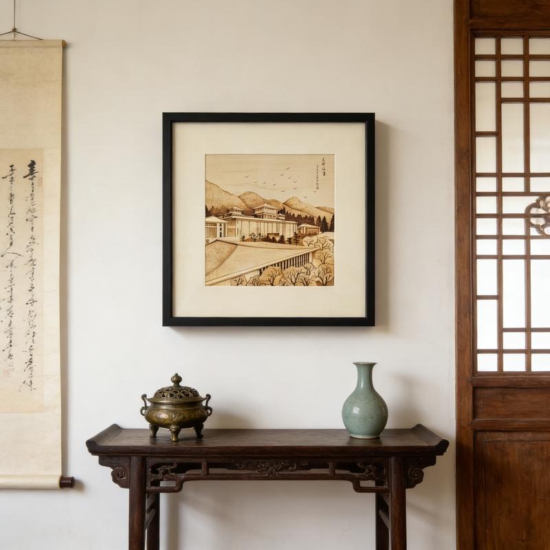 Pyrogart Cultural Serenity in Summer Pyrography Collectibles