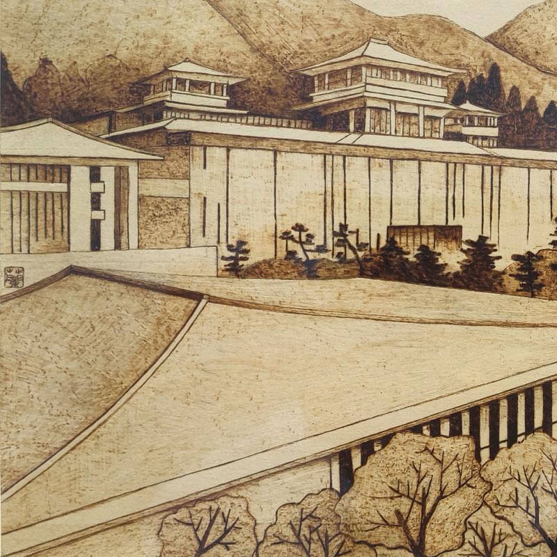 Pyrogart Cultural Serenity in Summer Pyrography Collectibles