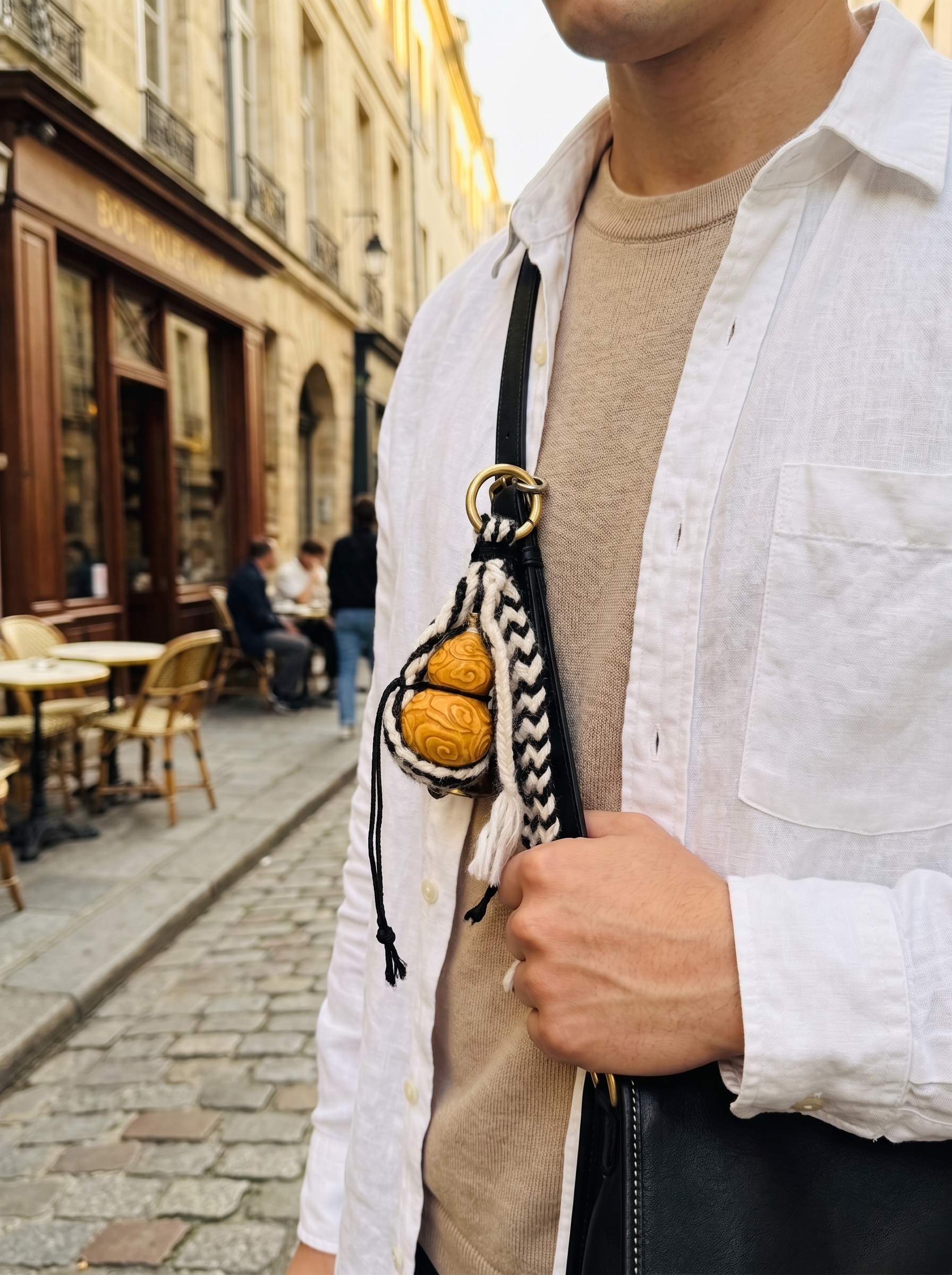 Cloud Pattern Udor | Tibetan Woven Pyrography Fu Lu Gourd Bag Charm | Murren Oriental Handcraft