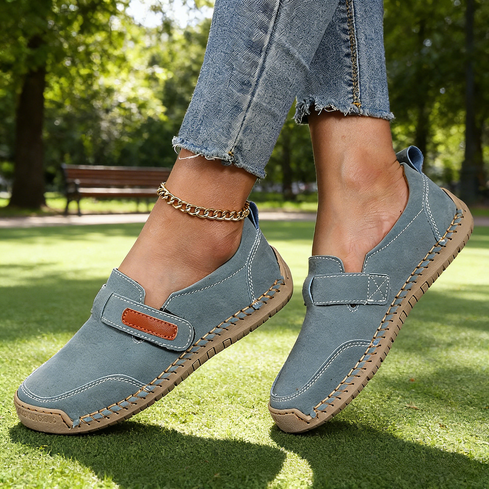 Women’s Hand-Stitched Walking Shoes – Comfortable Casual Everyday Shoes