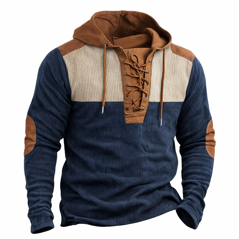 ⏰Promotion 50% OFF -Men’s Retro Lace-Up Hooded Pullover