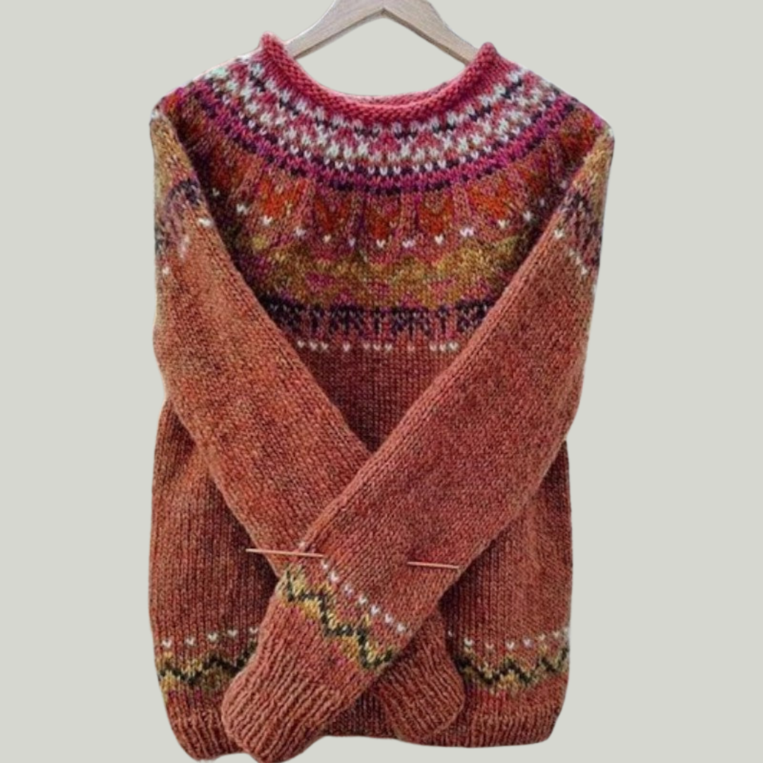 Denise™ | Retro Highland Fair Isle Sweater