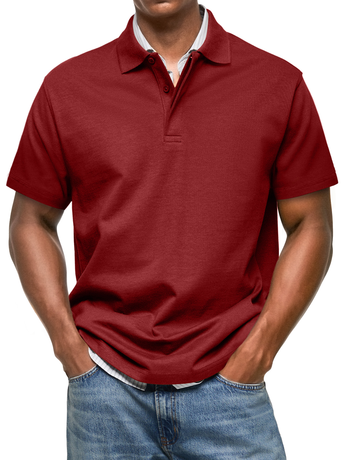 Men's Casual Everyday Lapel Button Up Comfortable Short Sleeve POLO Sh