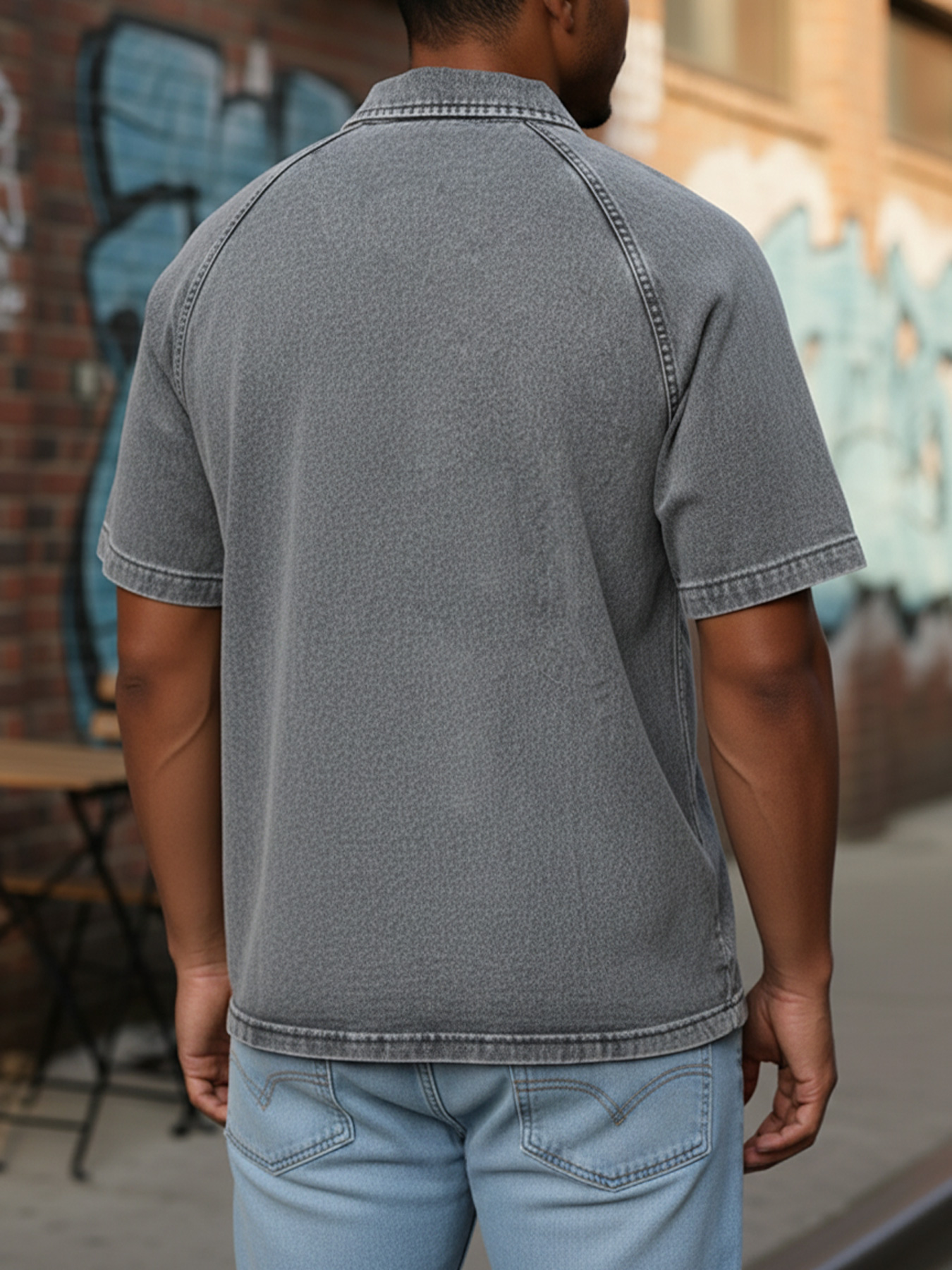 Men's Retro Raglan Collar Button Casual Short-sleeve Polo Shirt