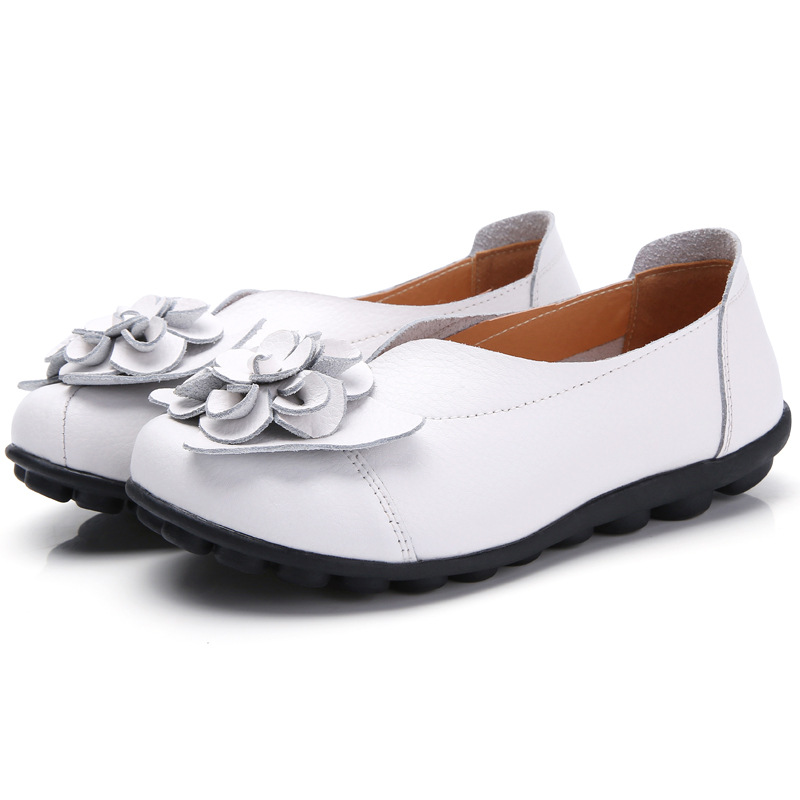 Women's Comfortable Leather Flat Shoes – Soft Sole & Everyday Support