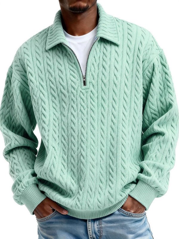 Elovard® Jacquard Men's Zipper Hooded Sweatshirt Big & Tall