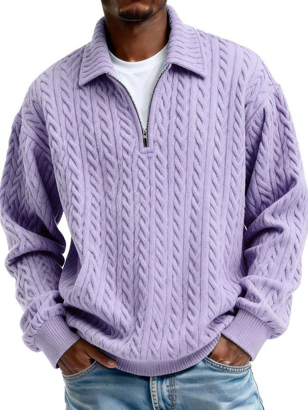 Elovard® Jacquard Men's Zipper Hooded Sweatshirt Big & Tall