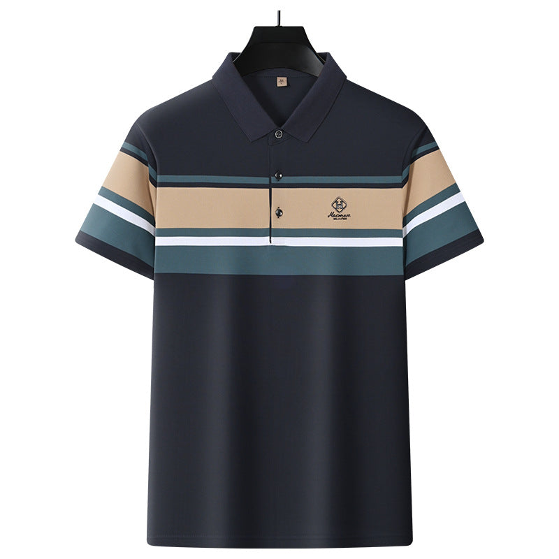 Men's casual simple light business short-sleeved POLO shirt