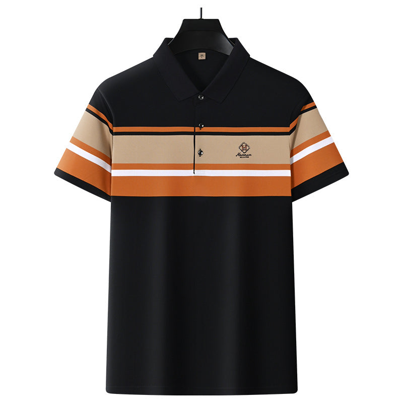 Men's casual simple light business short-sleeved POLO shirt