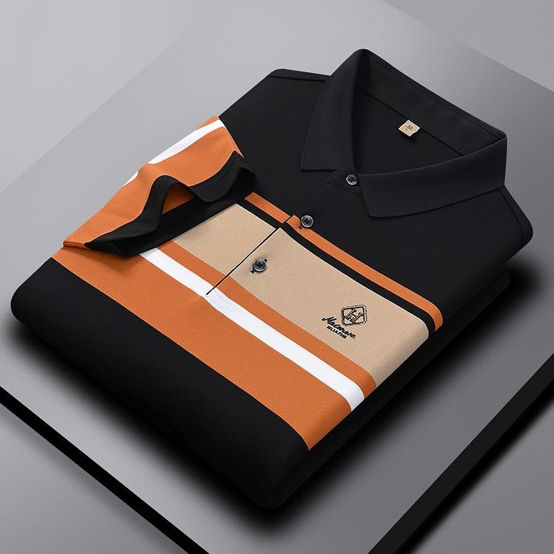 Men's casual simple light business short-sleeved POLO shirt