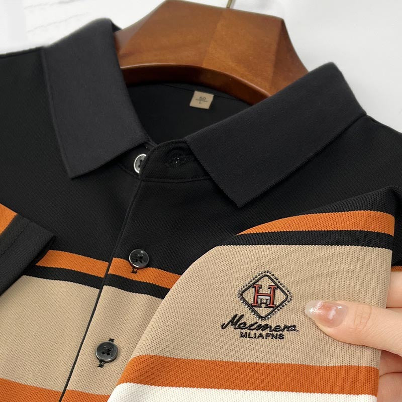 Men's casual simple light business short-sleeved POLO shirt