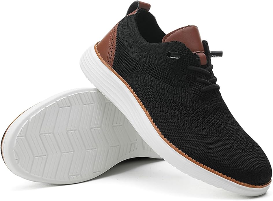 Men's knitted mesh breathable arch support casual sports shoes