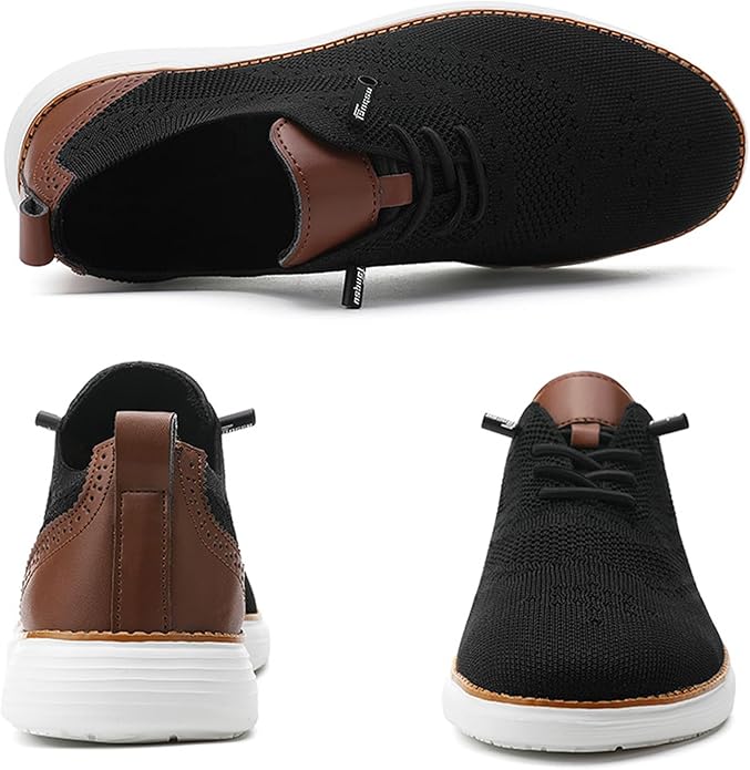 Men's knitted mesh breathable arch support casual sports shoes