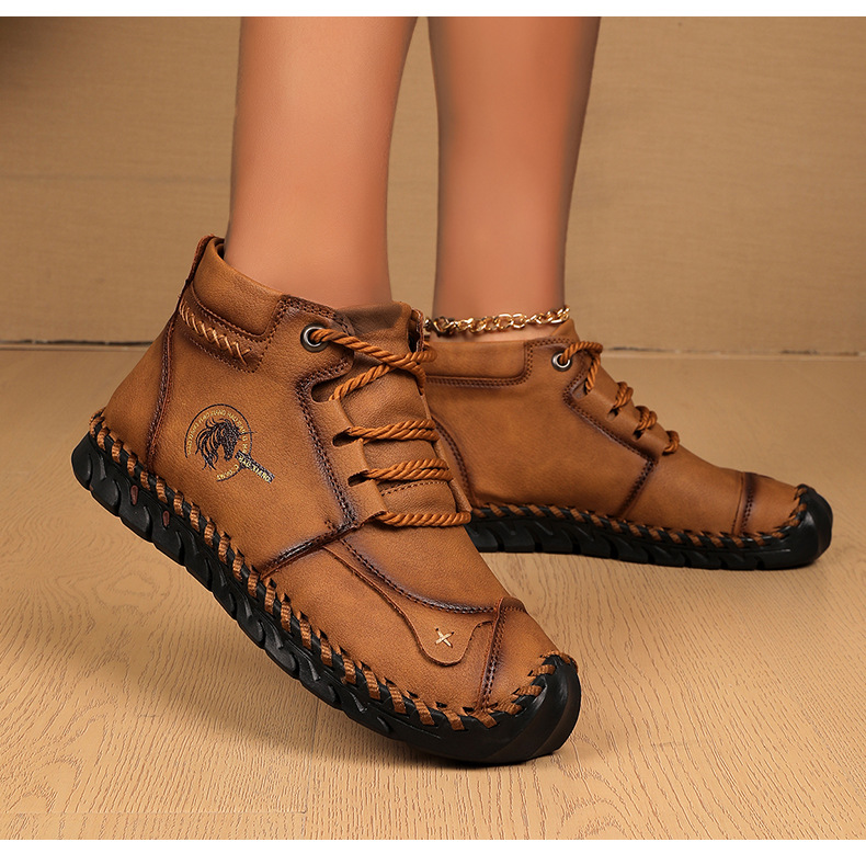 Outdoor Orthopedic Casual Leather Boots - Comfortable for Walking & Driving
