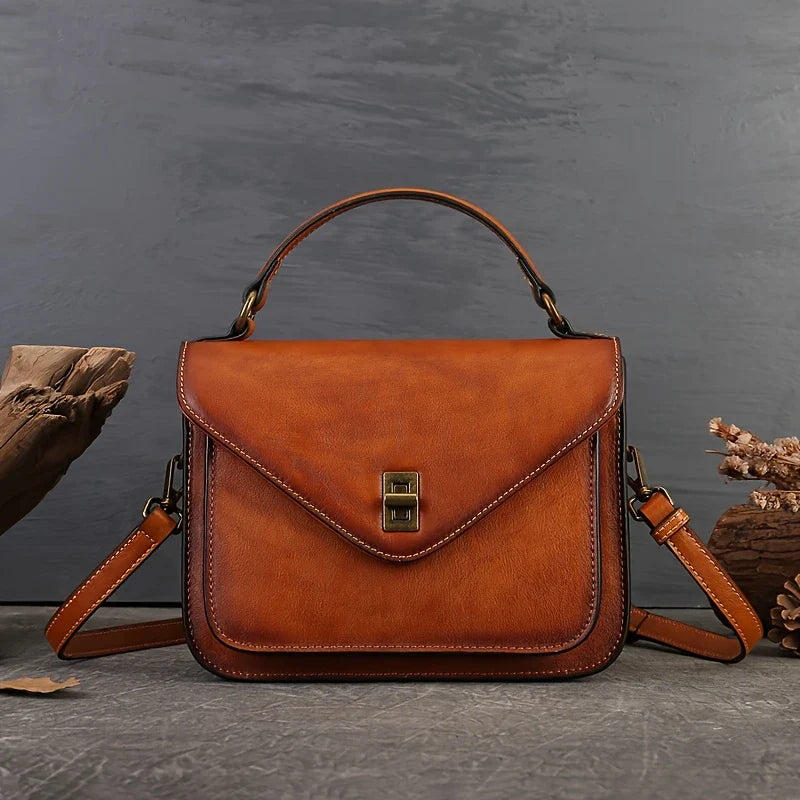 Genuine Leather Women's Retro Mailman Crossbody Bag