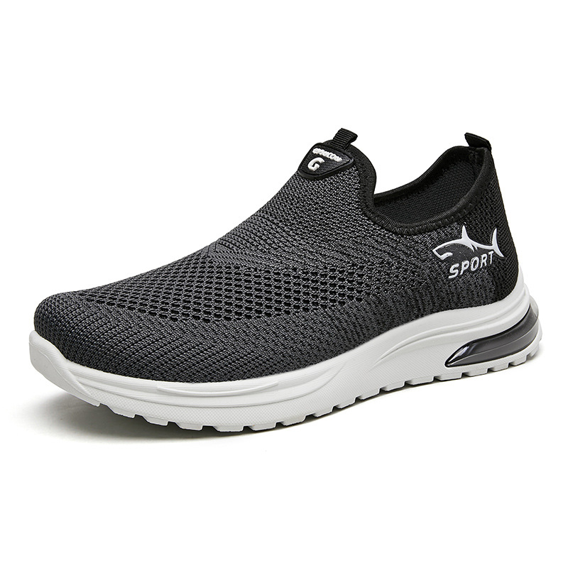 Men's Non-slip Breathable Casual Shoes - Lightweight Soft Sole Foot Shoes, Flying Knit Sneakers