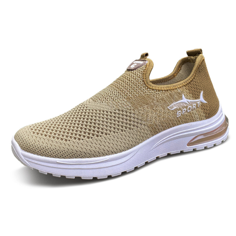 Men's Non-slip Breathable Casual Shoes - Lightweight Soft Sole Foot Shoes, Flying Knit Sneakers