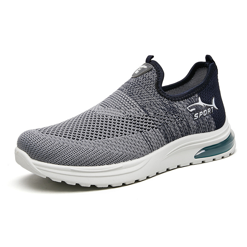 Men's Non-slip Breathable Casual Shoes - Lightweight Soft Sole Foot Shoes, Flying Knit Sneakers