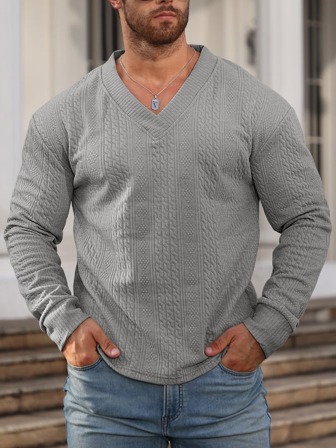 Men's Retro Comfortable V-Neck Sweatshirt