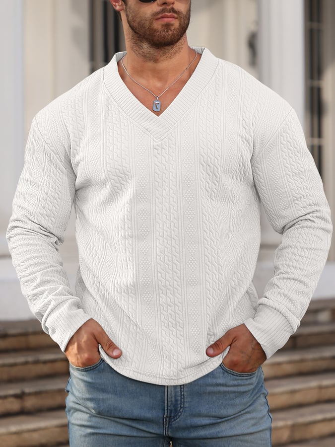 Men's Retro Comfortable V-Neck Sweatshirt