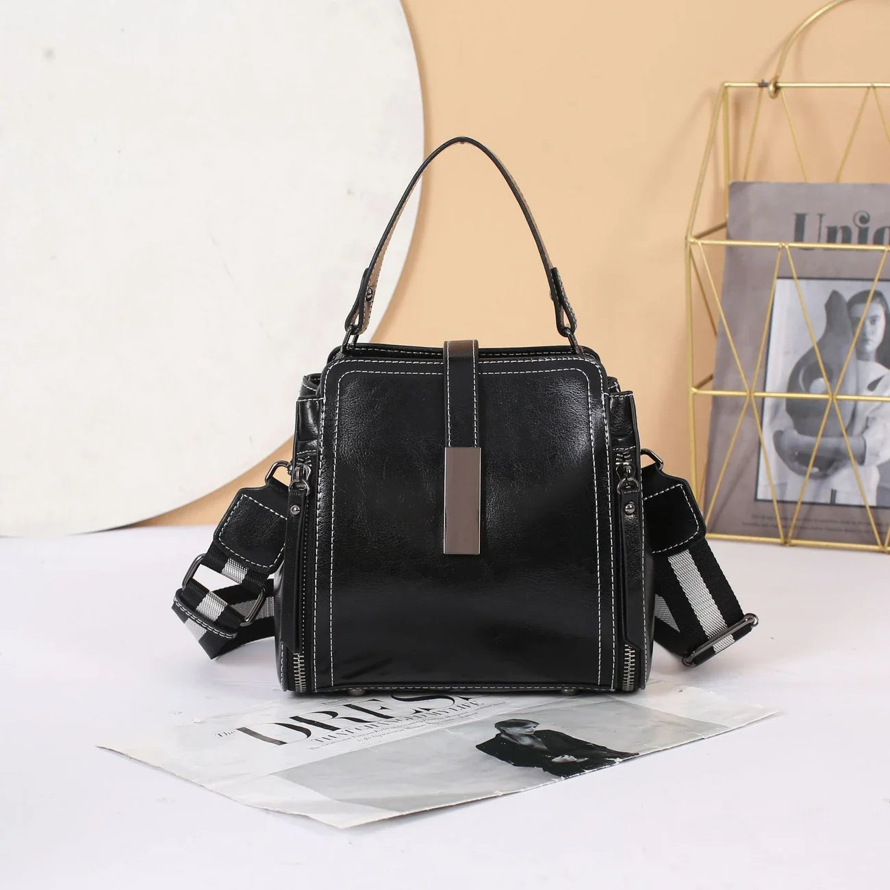 Genuine Leather Women's Crossbody Tote Bag