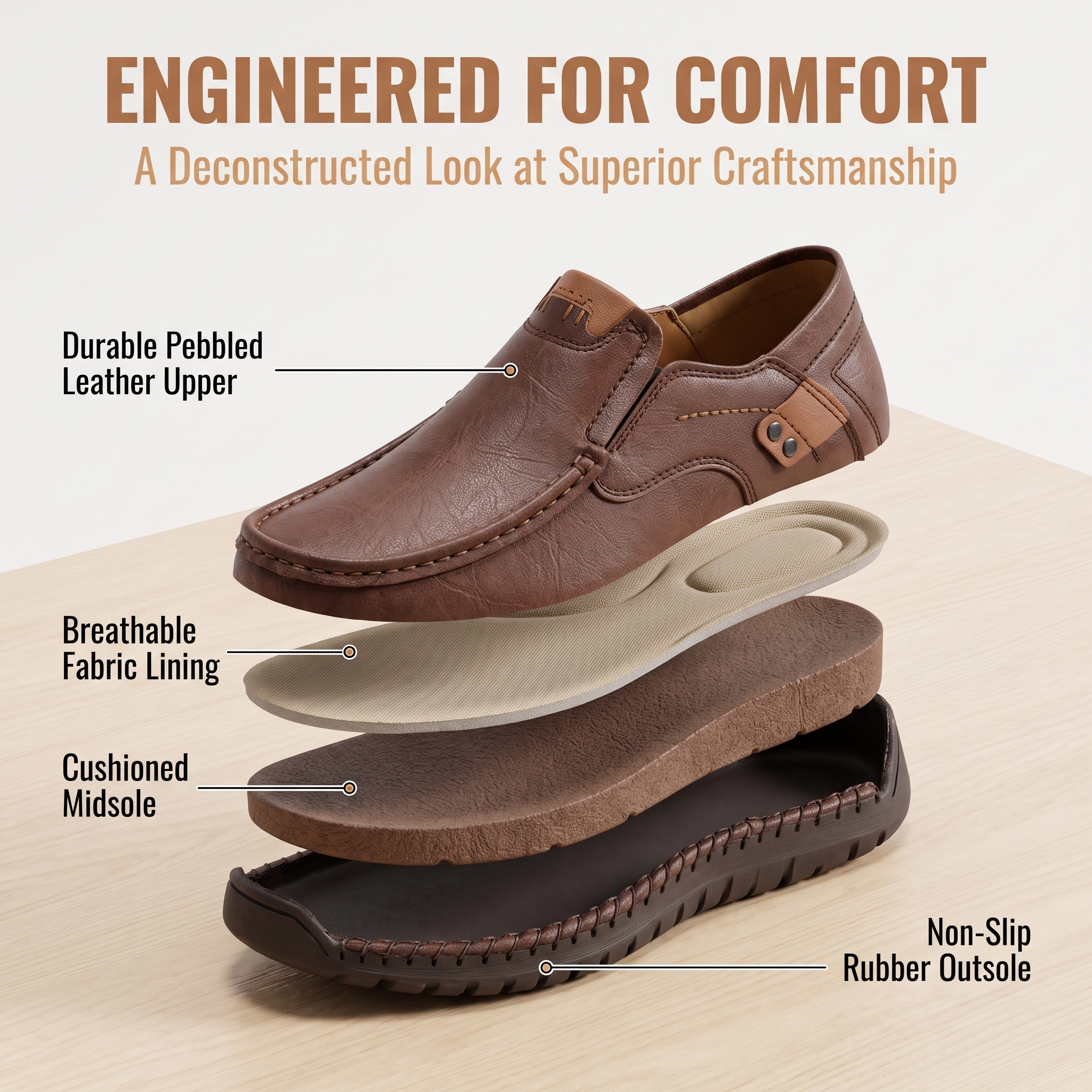 ⏰Last Day! 45% OFF  🔥Maivage®Men’s Slip‑On Leather Loafers