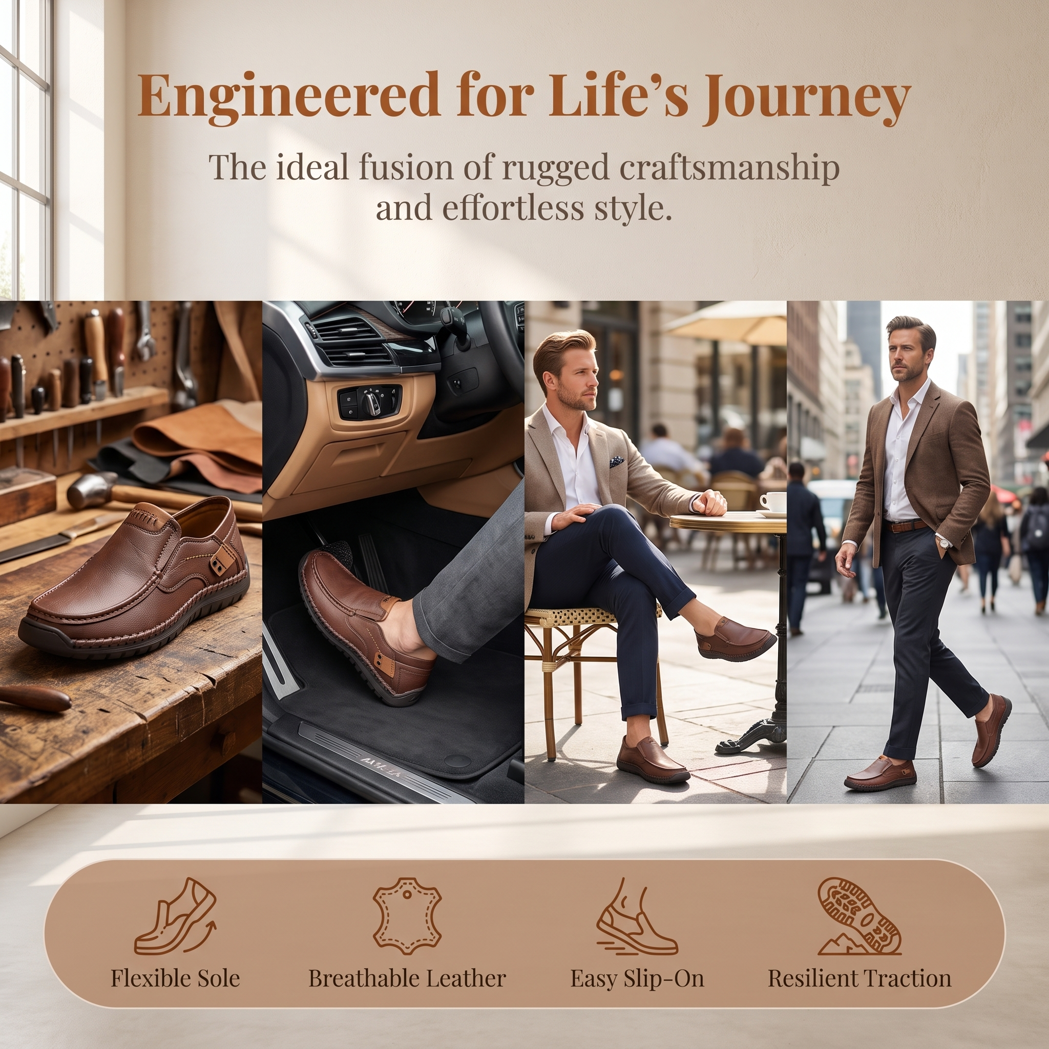 ⏰Last Day! 45% OFF  🔥Maivage®Men’s Slip‑On Leather Loafers