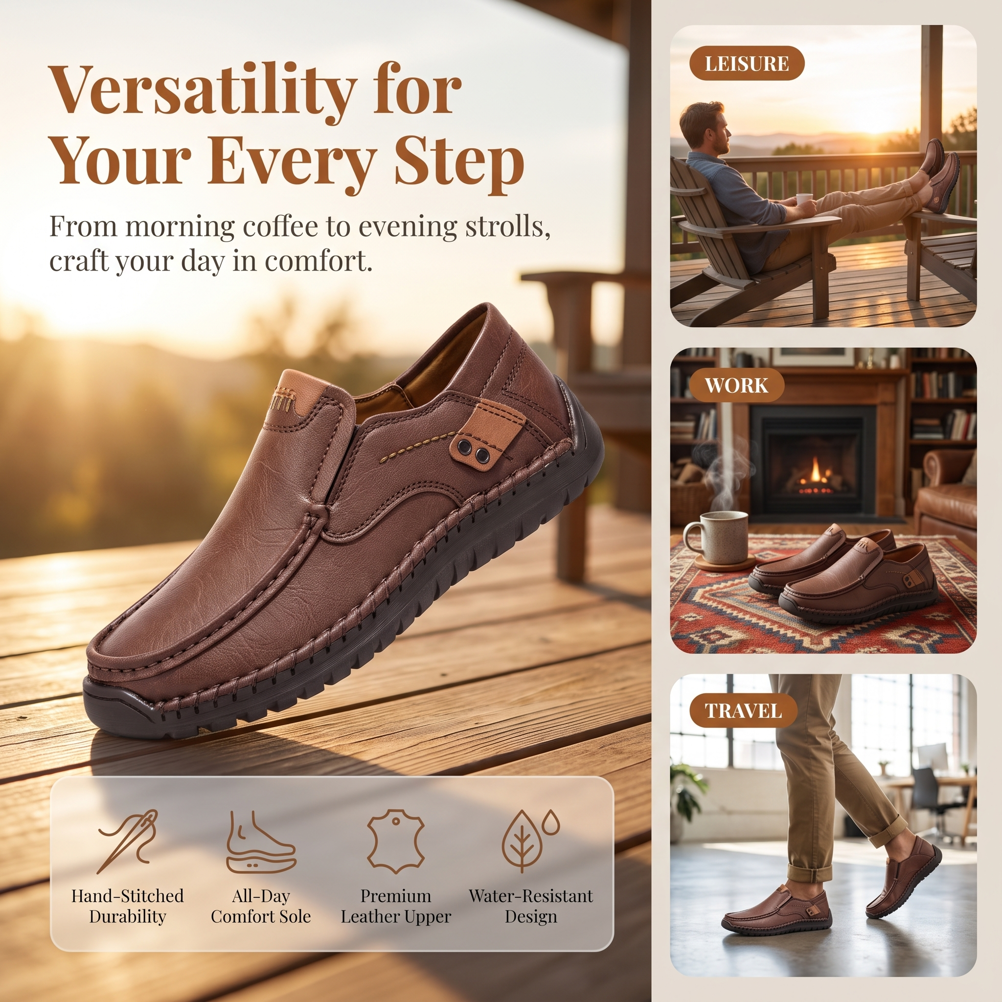 ⏰Last Day! 45% OFF  🔥Maivage®Men’s Slip‑On Leather Loafers