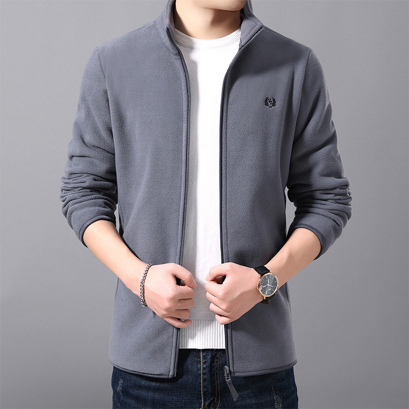 Men Fashion Polar Fleece Jacket Male Stand