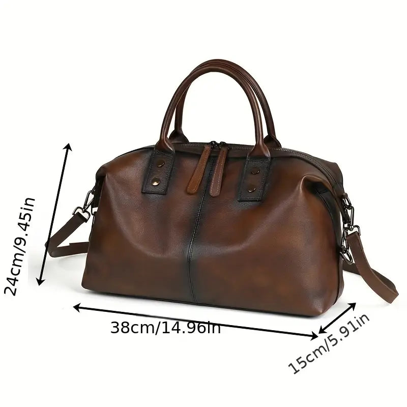 Sac à main vintage en cuir marron pour femme