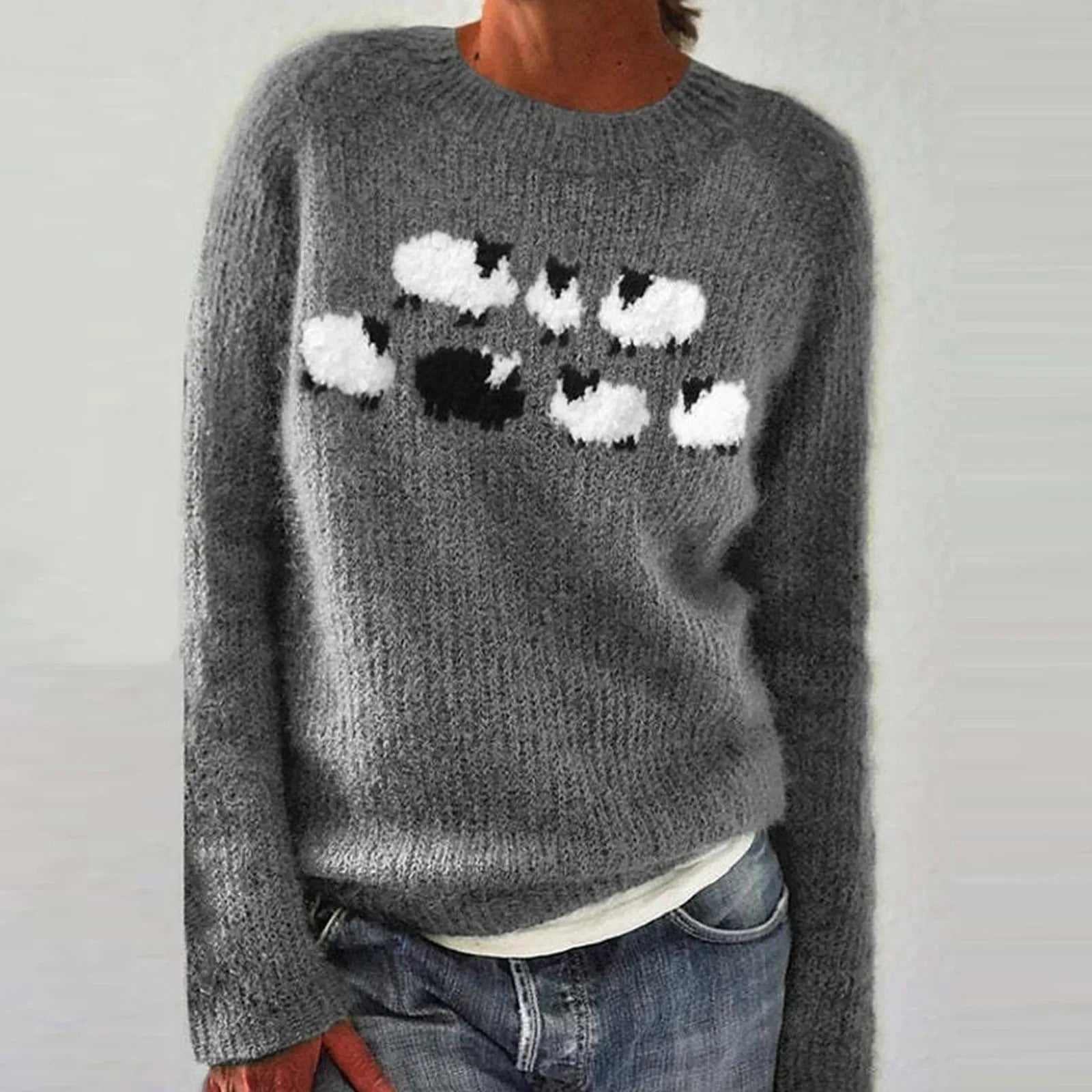 Colleen™ | Playful Sheep Woolen Sweater