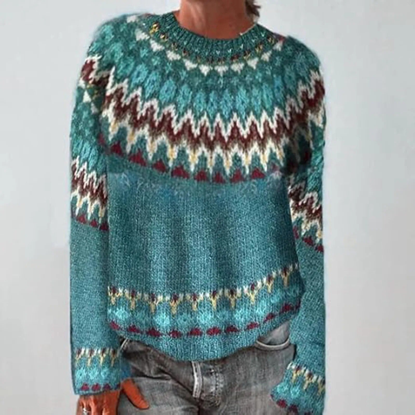 Diana™ | Retro Glacier Fair Isle Sweater