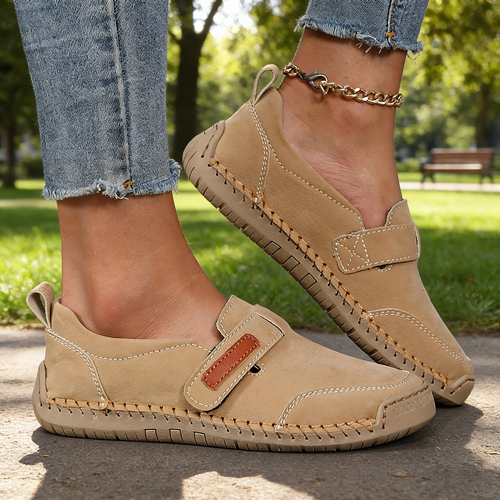 Women’s Hand-Stitched Walking Shoes – Comfortable Casual Everyday Shoes